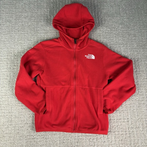 The North Face Other - Teen The North Face Bright Red Full-zip Up Fleece Sweater Size Medium (10)